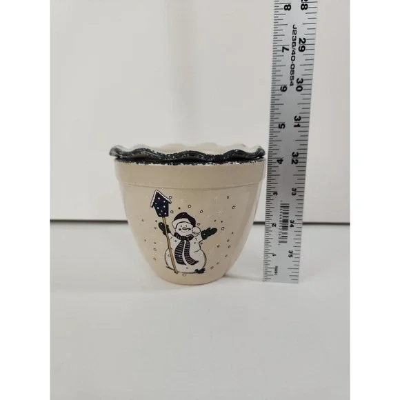 Vintage Home & Garden Party Ltd Made in USA Snowmen Christmas Serving Dip Bowl - Picture 6 of 7